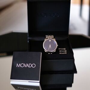 Sapphire Blue Swiss-Made Movado Museum Wristwatch